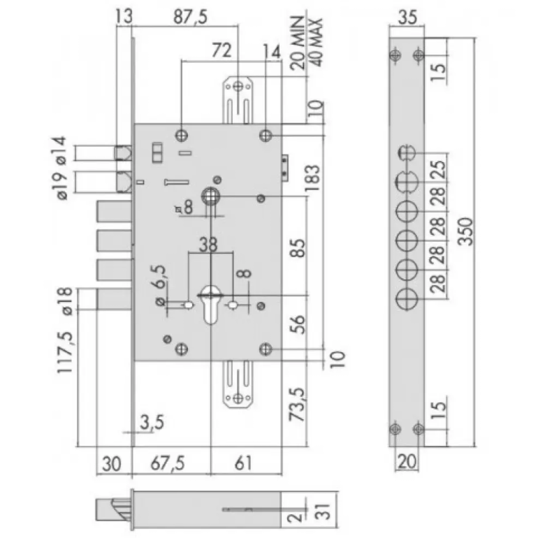 Замок моторний CISA EVOLUTION E6535
